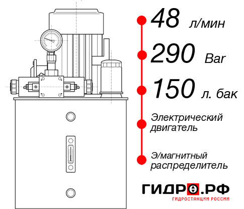 Гидростанция с гидроцилиндром НЭЭ-48И2915Т