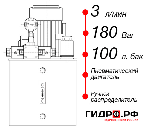 Гидростанция с пневмоприводом НПР-3И1810Т