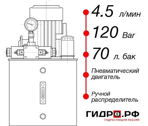 Гидростанция с пневмоприводом НПР-4,5И127Т