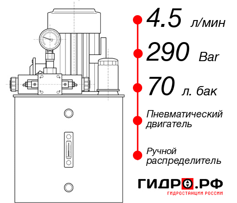 Гидростанция с пневмоприводом НПР-4,5И297Т