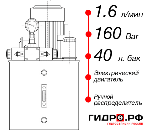 Гидростанция толкателя НЭР-1,6И164Т