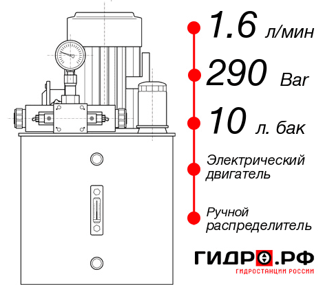 Гидростанция с электроприводом НЭР-1,6И291Т