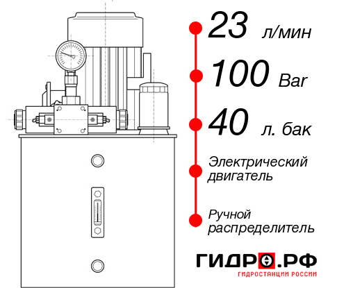 Гидростанция с гидроцилиндром НЭР-23И104Т