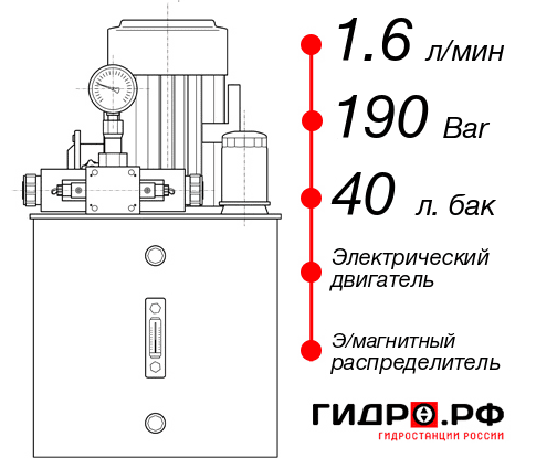 Гидростанция толкателя НЭЭ-1,6И194Т