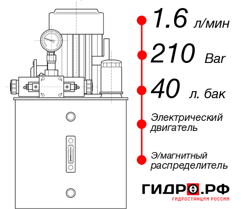 Гидростанция толкателя НЭЭ-1,6И214Т