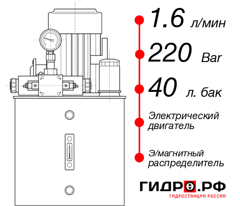 Гидростанция толкателя НЭЭ-1,6И224Т