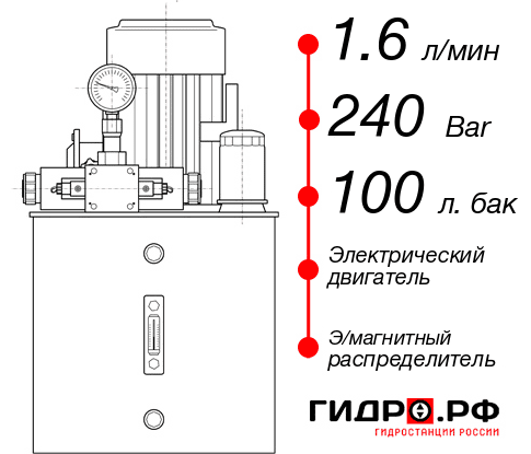 Гидростанция толкателя НЭЭ-1,6И2410Т