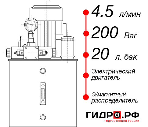 Гидростанция 220 вольт для подъёмника НЭЭ-4,5И202Т