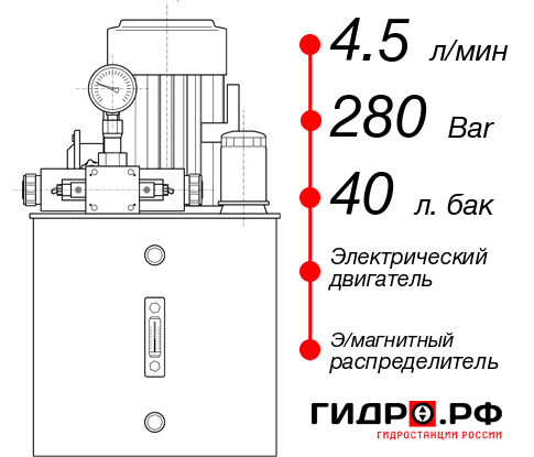 Гидростанция для подъемника НЭЭ-4,5И284Т