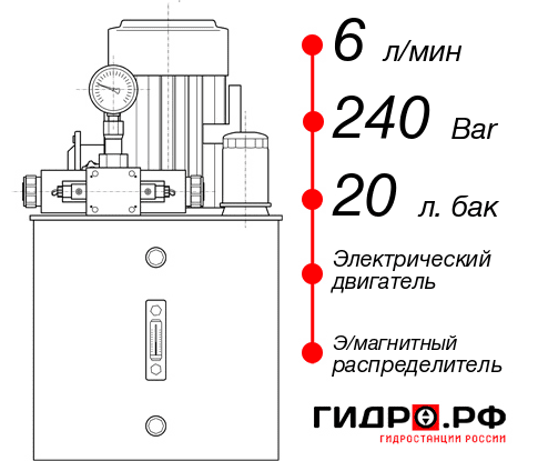 Гидростанция с гидроцилиндром НЭЭ-6И242Т